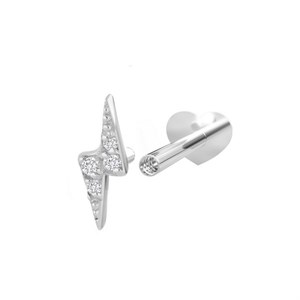 Nordahl Jewellery - PIERCE52 Labret-Ohrring mit Blitz in silber 314 014CZ9